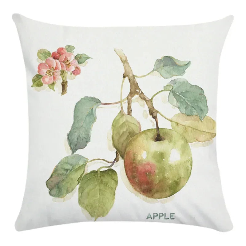 Axyaa Cartoon Fruit Vegetable Print Cushion Cover 45X45CM