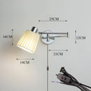 Axyaa LED Wall Lamp Adjustable Telescopic Arm Home Decor Bedside Bedroom Switch Reading