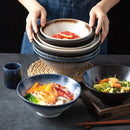 Axyaa Large Ramen Bowl Ceramic Noodle Soup Tableware Salad Rice Hat Bowl