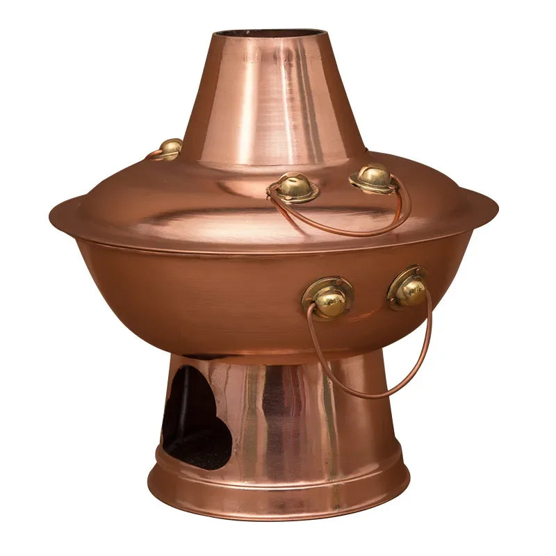 Axya Double Flavor Copper Hot Pot for Old Beijing Stove and Charcoal Cooking