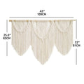 Axyaa Macrame Wall Hanging Tapestry Wooden Stick Boho Decor Tassel Curtain • Hand-Woven Wedding Backgrou