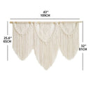 Axyaa Macrame Wall Hanging Tapestry Wooden Stick Boho Decor Tassel Curtain • Hand-Woven Wedding Backgrou