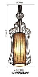 Axyaa Geometric Pendant Lamp Rope Birdcage Light Fixture E27 Scandinavian Style