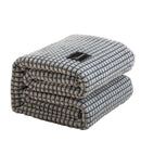 Axyaa Gray Coral Fleece Plaid Blanket: Soft & Warm Single/Queen/King Bedspread