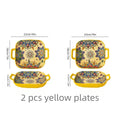 Axyaa Bohemian Style Ceramic Pasta Dish 9-Inch Salad Plate with Double Ear.