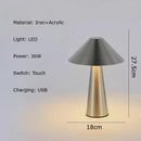 Axyaa Golden Mushroom LED Touch Desk Lamp with Dimmable Warm Light & USB Charging