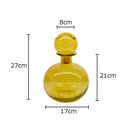 Axyaa Glass Ball Cap Vase: Modern Home Decor Desk Floral Hydroponics Arrangement