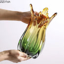 Axyaa Green Glass Vase Hydroponics Pot Table Floral Room Decoration