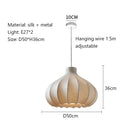 Axyaa Nordic Silk Fabric Pendant Chandelier for Dining Bedroom LED Lamp