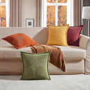 Axyaa Corduroy Throw Pillow Cover 45x45cm Splicing Design for Home Décor