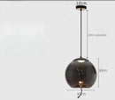 Axyaa Blue Glass LED Pendant Lamp for Coffee Shop & Bar Counter Chandelier