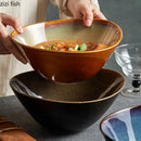 Axyaa Ceramic Ramen Noodle Bowls, Snack & Dessert Plates, Oval Specialty Tableware