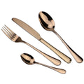 Stainless Steel Cutlery Set in Black Rainbow Rose Gold for Western Dining by Axyaa