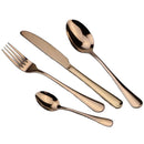 Stainless Steel Cutlery Set in Black Rainbow Rose Gold for Western Dining by Axyaa