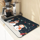 Christmas Snowmen Snowflakes Drying Mat for Kitchen Table Decoration - Axyaa