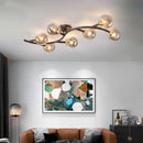 Axyaa Modern Glass LED Ceiling Lights Gold/Black Metal Lamps for Home Decor