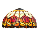 Stained Glass Tulip Flower Style Lamp Shade 12 Inch Red for Table Lamp - Axyaa