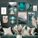 Scandinavia Mountain Lake Boat Wall Art Axyaa Print - Modern Home Decor