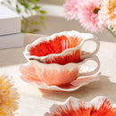 Axyaa Ceramic Butterfly Flower Coffee Cup: Elegant 3D Relief Floral Mug for Tea & Coffee