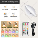 Axyaa RGB/Warm Light Leaf Wall Lamp with Motion Sensor & Remote Control
