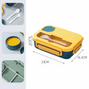 Axyaa Double-layer Lunch Box with Compartments & Lids, Leak-Proof, Microwave-safe, Carrying Handle