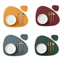 Axyaa PU Leather Placemats: Irregular Shape, Oil-Proof, Waterproof for Various Tables