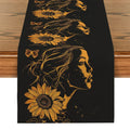 Axyaa Sunflower Silhouette Table Runner: Rustic Wedding Party & Home Decor
