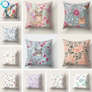 Tropical Cactus Flower Cat Print Pillow Cover 45X45CM for Home Sofa Chair