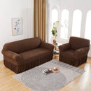 Axyaa Seersucker Universal Sofa Cover Slipcover Elastic Thickening - Fits Most Sofas