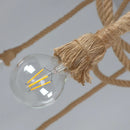 Axya Industrial Hemp Rope Chandelier with LED Lights