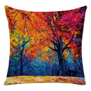 Axyaa Retro Landscape Oil Painting Linen Pillowcase 45*45cm for Living Room Sofa
