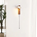 Axyaa Wabi Sabi Yellow Travertine Wall Lamp with Pull Chain Switch