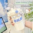 Axyaa Double Cup Water Bottles - BPA-Free Sports Drinkware
