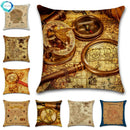 Axyaa Pirate Treasure Map Magnifier Print Throw Pillow Cover 45X45CM
