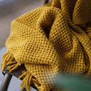 Nordic Knit Throw Blanket with Tassels by Axyaa - Cozy Farmhouse Gift Blanket