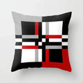 Axyaa Geometric Throw Pillow Cover Set in Red, Blue, and Gray