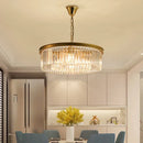 Axyaa Retro Gold Black Metal Crystal Pendant Lights with Chain Hanging, LED Suspension Lamp