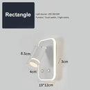 Axyaa USB Interface Dimmable LED Wall Lamp With Switches, Modern Metal Body & Acrylic Lampshade