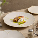 Axyaa Ceramic Petal Edge Plate Set - Irregular Steak, Dessert, Sushi Specialty Tableware
