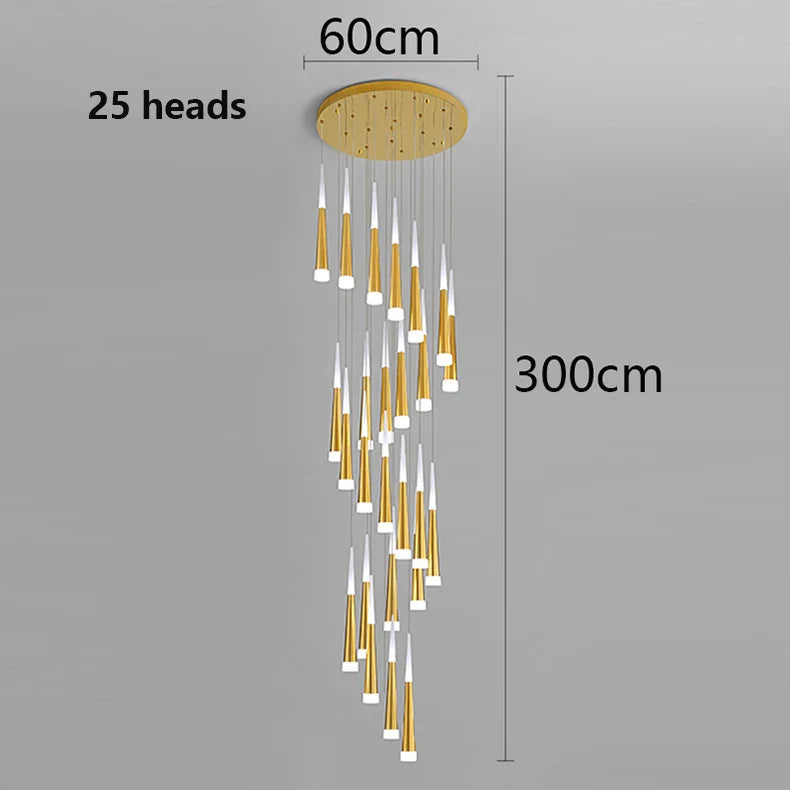 Axyaa Staircase Chandeliers Pendant Light Lamps Modern Home Decor LED Lights
