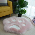 Axyaa Cat Paw Pattern Plush Carpet for Home Living Room