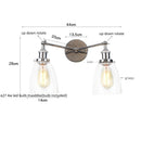 Axyaa 2-Head LED Wall Sconce Industrial Iron Glass Retro Stair Light Fixtures