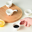 Axyaa Cat Ceramic Dipping Plate, 0.7oz Sauce Mini Bowl