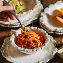 Axyaa Retro Relief Ceramic Tableware Plate Set