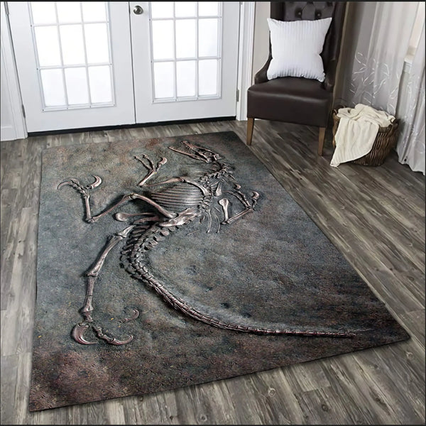 Axyaa Dinosaur Fossil 3D Floor Mat: Premium Design for Living Room & Children's Bedroom
