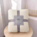 Axyaa Beige Coral Fleece Blanket - Soft, Warm Bedspread & Sofa Cover