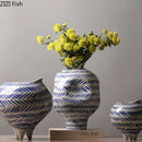Axyaa High Footed Ceramic Vase for Art Flowers, Hydroponics, and Dried Floral Arrangements
