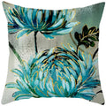 Luxurious Blue Bird Floral Pillowcase by Axyaa - 45x45cm Square Decor for Home & Office
