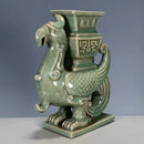 Axyaa Antique Song Ru Kiln Phoenix Head Ceramic Vase - Home Decor Ornament