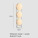 Axyaa Modern LED Floor Lamp Chrome Metal Desk Lamp White Acrylic Ball Lights